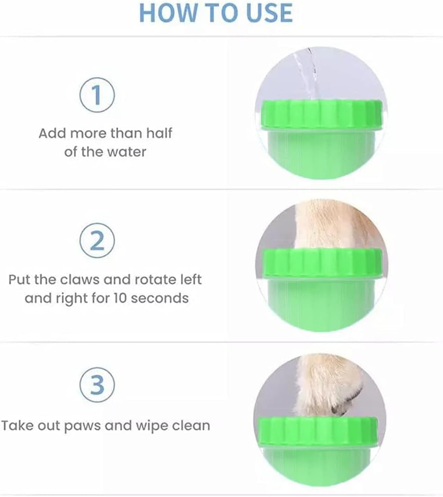 Dog Paw Cleaner, Effectively Cleans Muddy Pet Paws, Small, Green