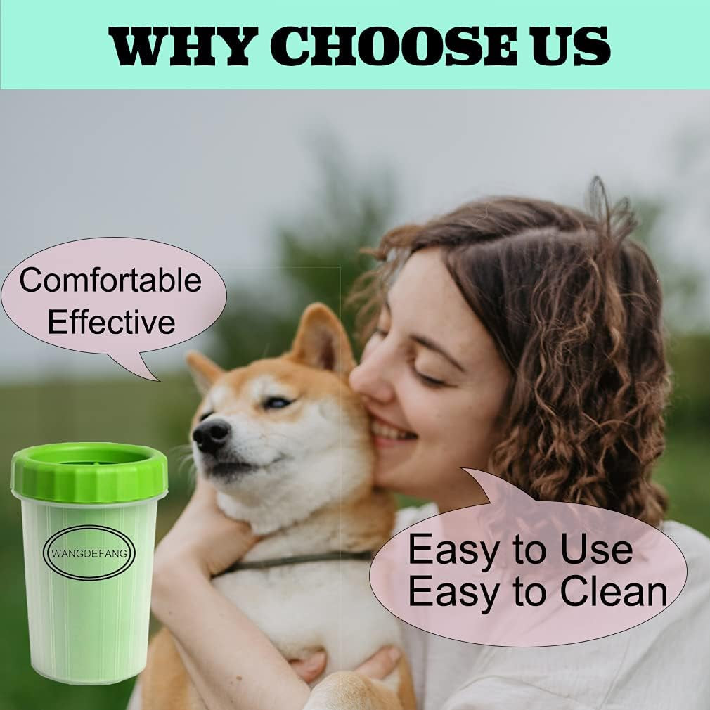 Dog Paw Cleaner, Effectively Cleans Muddy Pet Paws, Small, Green