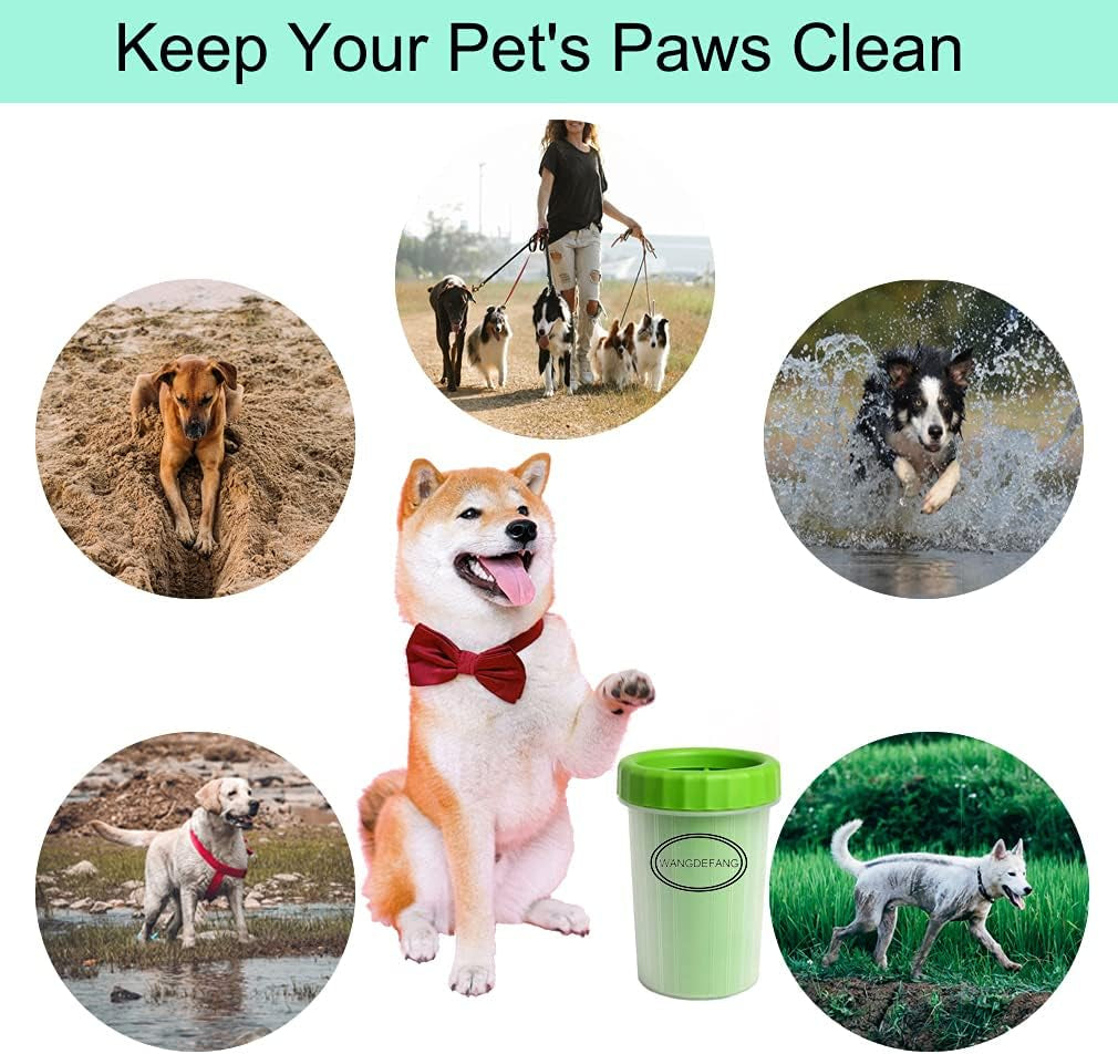 Dog Paw Cleaner, Effectively Cleans Muddy Pet Paws, Small, Green