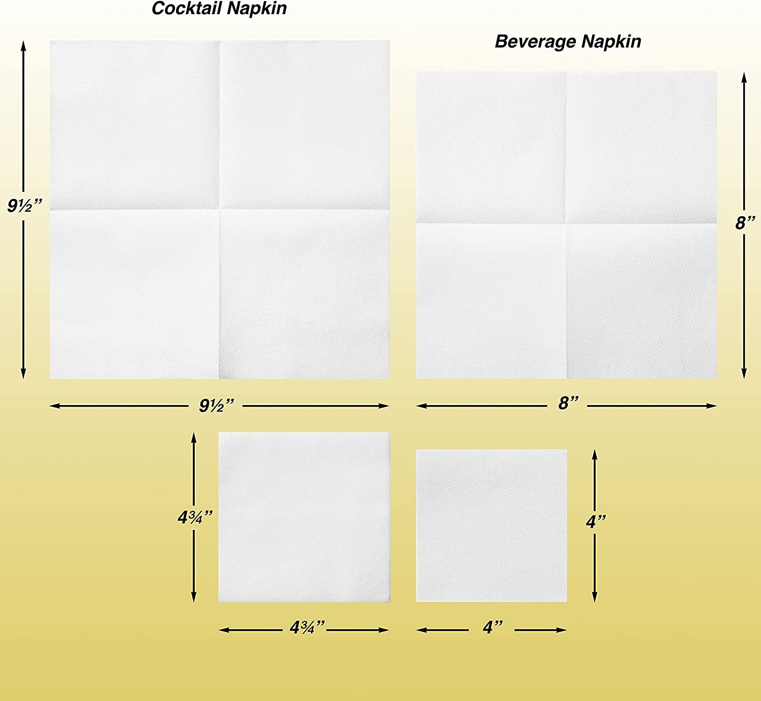 Paper Cocktail Napkins - Linen-Like Disposable Beverage Bar Napkins 4.75" X 4.75" - Bulk Square Napkins - Ideal for Party or Wedding (Green -100 Count)